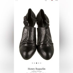 EUC Henry Beguelin grey metallic leather pumps